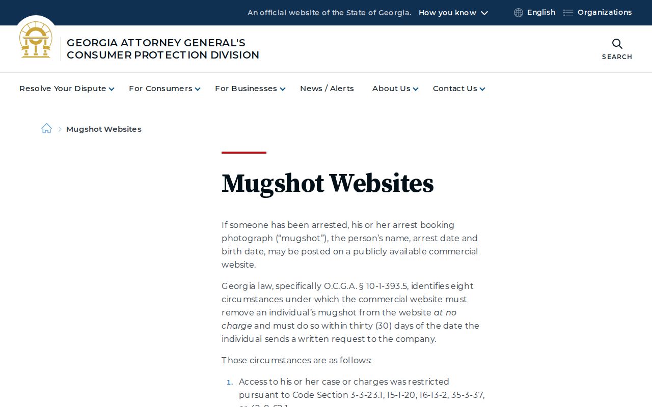 Georgia mugshot law and Walton County booking-photo access resource