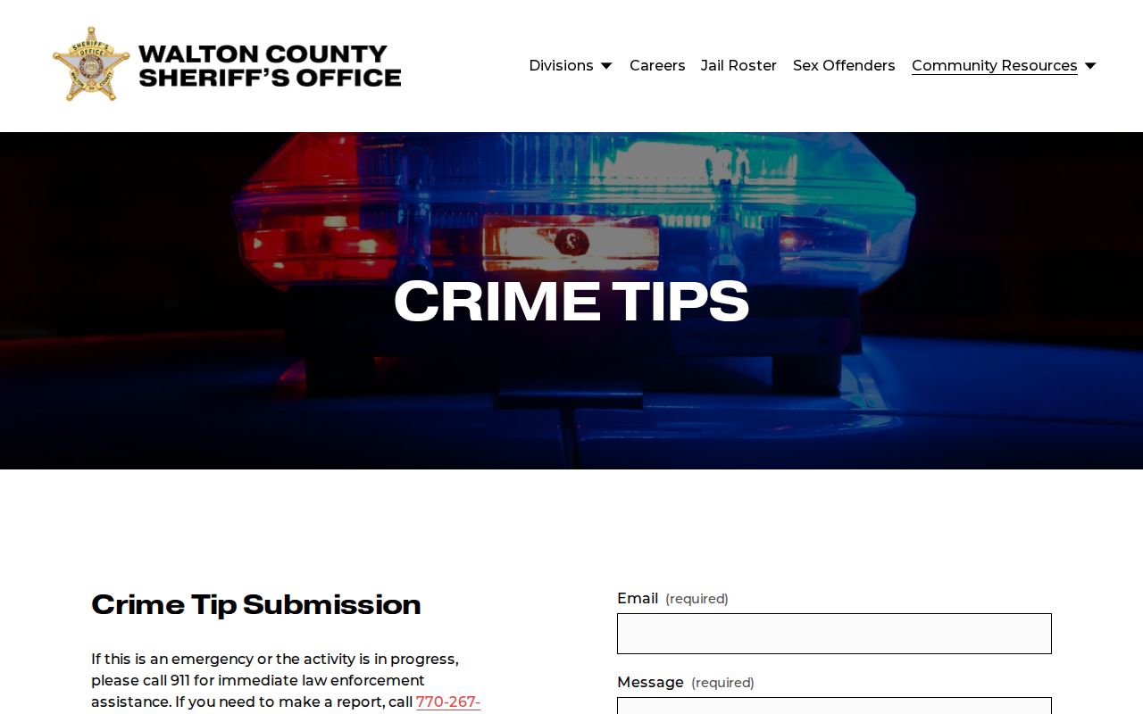 Walton County Sheriff's Office wanted-person crime-tip resource